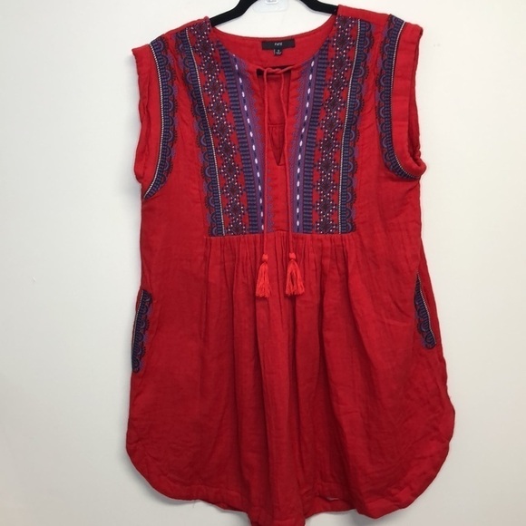 Fate Embroidered Shift Dress Bohemian Red Purple Size Small - Picture 2 of 7